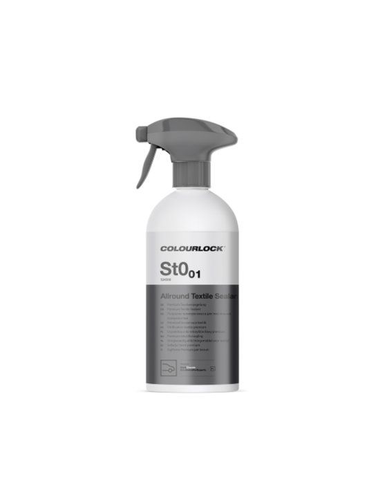 COLOURLOCK St001 Textile Sealer — protects fabric surfaces from dirt and liquids. Perfect for seats, carpets, and convertible tops. Now available at Detailing Depot Canada