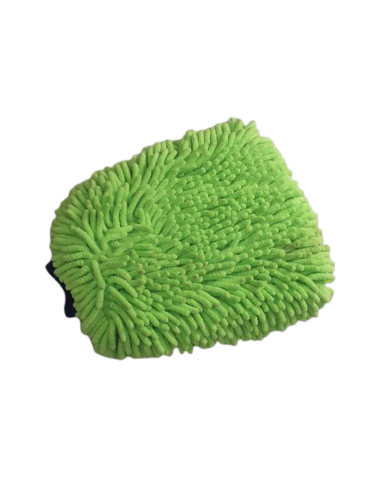 Green Micro Chenille Wash Mitt With Cuff