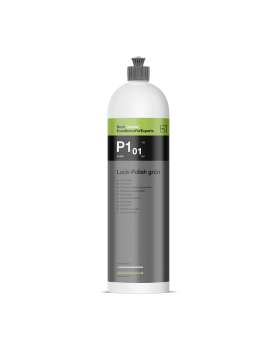 Koch Chemie P101 Lack-Polish Grün — a high-gloss polish that delivers outstanding depth and smoothness in one step. Ideal for paint correction before sealing. Now available in Canada at Detailing Depot.