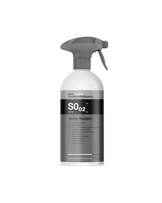 Koch Chemie SO02 Spray Sealant — hydrophobic protection and gloss enhancer in one easy spray. Trusted by pros and now available in Canada at Detailing Depot.