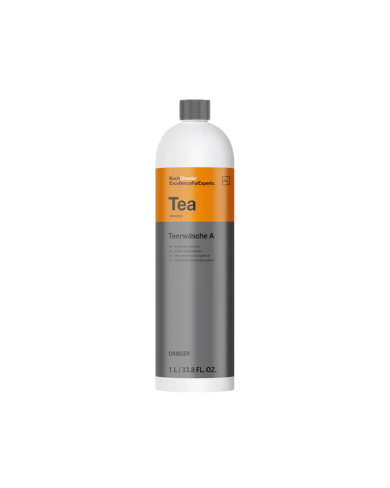 Koch Chemie Teerwäsche A (Tea) — heavy-duty tar and asphalt remover for exterior prewash. Professional-grade performance. Available at Detailing Depot Canada.