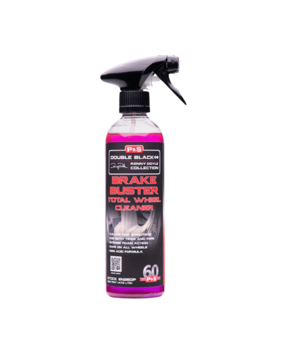 P&S Double Black Brake Buster — non-acidic wheel and tire cleaner that removes brake dust and road grime while protecting surfaces. Available now at Detailing Depot Canada.
