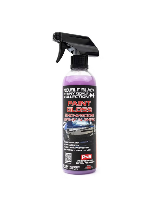 P&S Paint Gloss — showroom spray detailer that enhances gloss, removes light dust, and works as a clay lubricant. Ideal for quick touch-ups. Available at Detailing Depot Canada.