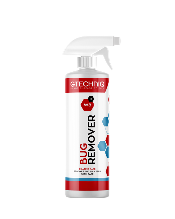 Gtechniq W8 Bug Remover — pH-neutral pre-wash cleaner that safely dissolves bug splatter without affecting coatings or wax. Available at Detailing Depot Canada.