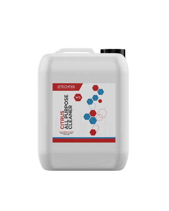 Gtechniq W5 Citrus APC — powerful all-purpose cleaner for exterior and interior use. Removes grease, grime, and organic contaminants safely. Available at Detailing Depot Canada.