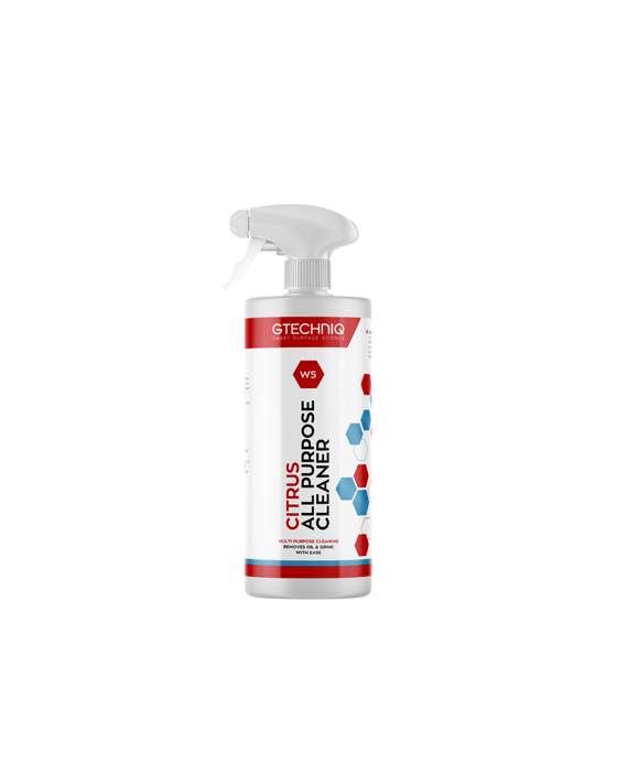 Gtechniq W5 Citrus APC — powerful all-purpose cleaner for exterior and interior use. Removes grease, grime, and organic contaminants safely. Available at Detailing Depot Canada.