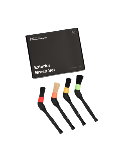 Koch Chemie Exterior Brush Set — color-coded detailing brushes designed for precision and surface safety. Includes ergonomic handles. Available now at Detailing Depot Canada.