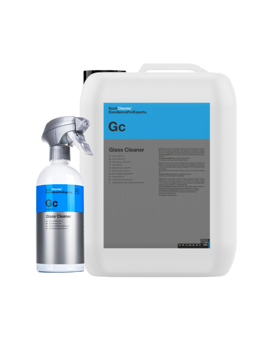 Koch Chemie Gc Glass Cleaner — available in 500ml spray and 5L container. Delivers a streak-free finish on all glass surfaces. Trusted by pros. Shop now at Detailing Depot, Canada.