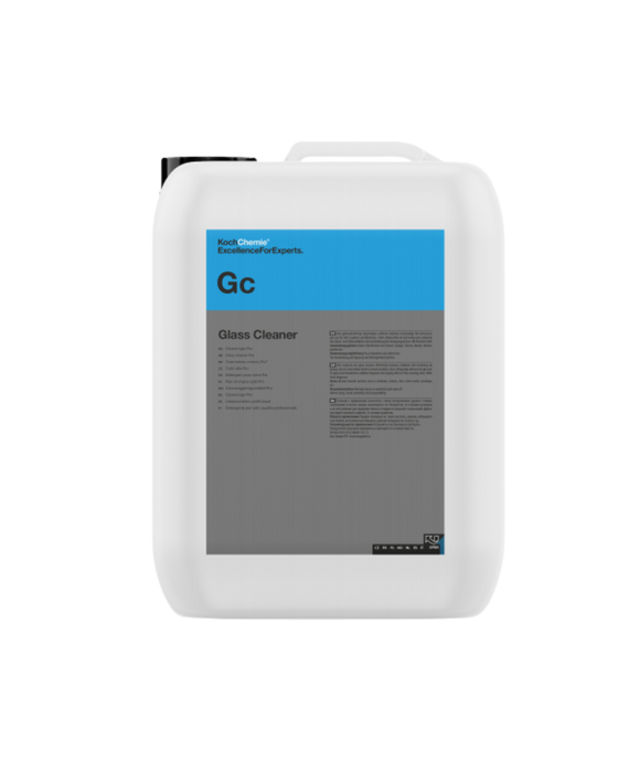 Koch Chemie Gc Glass Cleaner — 5L. A high-performance streak-free formula for crystal-clear results on all glass surfaces. Professional quality. Available in Canada at Detailing Depot.