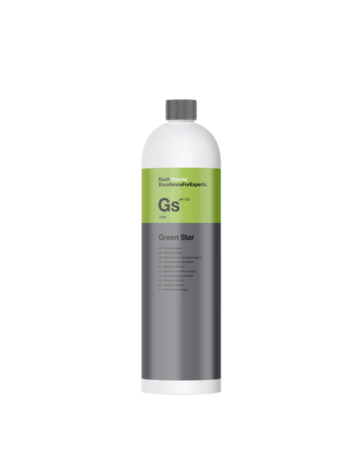 Koch Chemie Green Star GS 1L — high-performance all-purpose cleaner ideal for both interior and exterior detailing. Biodegradable, powerful, and versatile. Now at Detailing Depot.