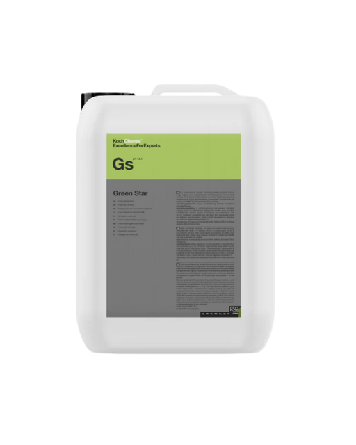 Koch Chemie Green Star GS — concentrated all-purpose cleaner for interior and exterior detailing. Effective, biodegradable, and safe on most surfaces. Available now at Detailing Depot.