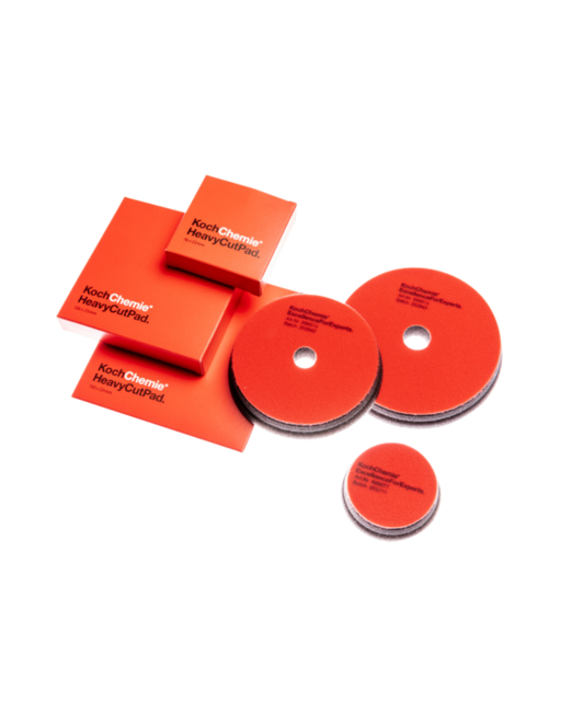 Koch Chemie Heavy Cut Pads — designed for aggressive paint correction. Removes deep scratches and heavy oxidation with ease. Get professional-grade results, available now at Detailing Depot.