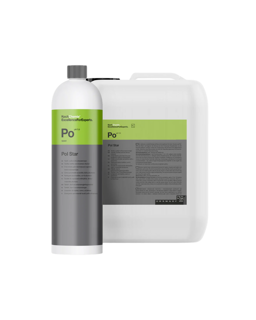 Koch Chemie Pol Star Po — Interior cleaner available in 1L and 5L formats. Safe for leather, fabric, and Alcantara. Shop now at Detailing Depot Canada.