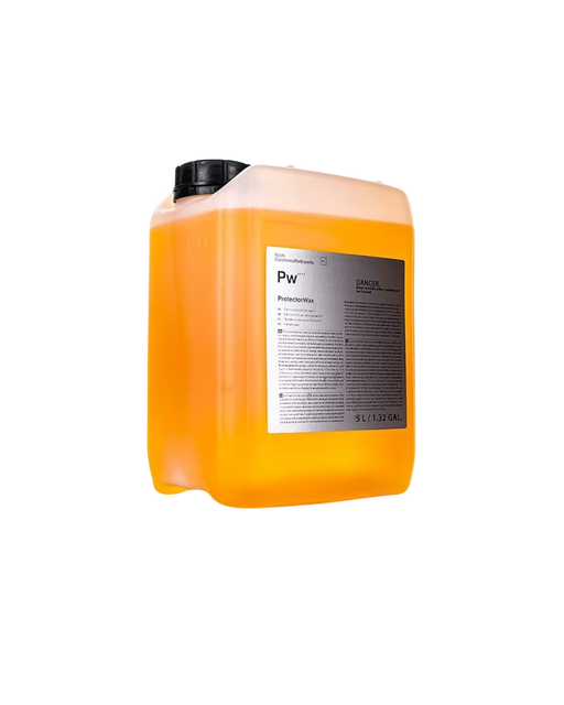 Koch Chemie Pw ProtectorWax — 5L canister shown side view. Premium gloss sealant for fast drying and durable protection. Order now at Detailing Depot Canada.