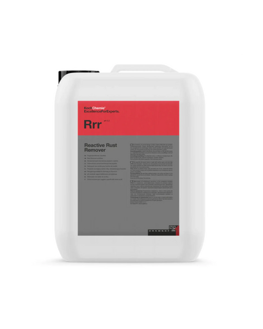 Koch Chemie Rrr Reactive Rust Remover — dissolves iron deposits and rust particles safely and efficiently. Available now in Canada through Detailing Depot.