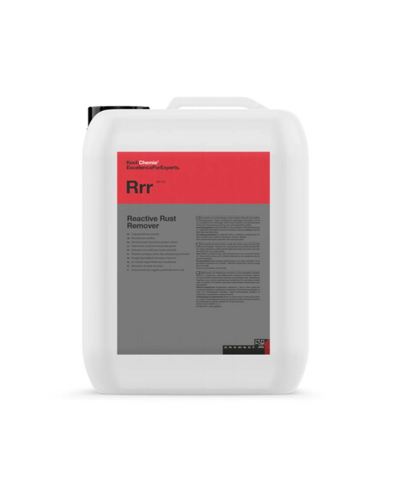 Koch Chemie Rrr Reactive Rust Remover — dissolves iron deposits and rust particles safely and efficiently. Available now in Canada through Detailing Depot.