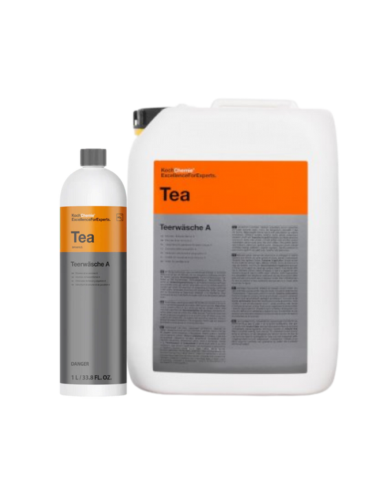 Koch Chemie Teerwäsche A (Tea) — heavy-duty tar and asphalt remover for exterior prewash. Professional-grade performance. Available at Detailing Depot Canada.