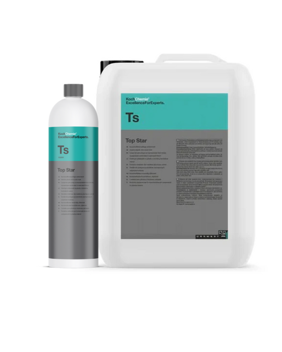 Koch Chemie Top Star TS in 1L and 5L — professional interior plastic cleaner and conditioner for car detailing, available in Canada at Detailing Depot.