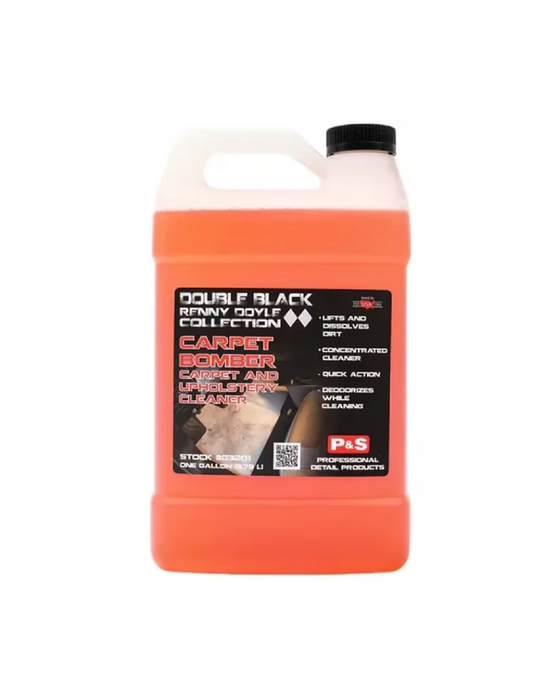 P&S Double Black Carpet Bomber — concentrated carpet and upholstery cleaner that lifts dirt, acts fast, and deodorizes. Trusted by pros and available at Detailing Depot Canada.