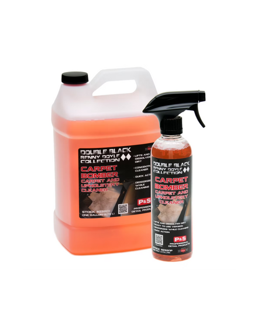P&S Double Black Carpet Bomber — concentrated carpet and upholstery cleaner that lifts dirt, acts fast, and deodorizes. Trusted by pros and available at Detailing Depot Canada.