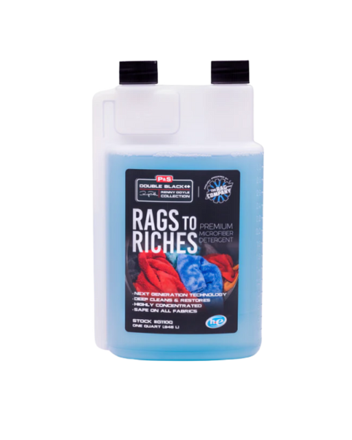 P&S Rags to Riches — premium microfiber detergent designed to restore, clean, and extend the life of your towels. Safe for HE machines. Available at Detailing Depot Canada.